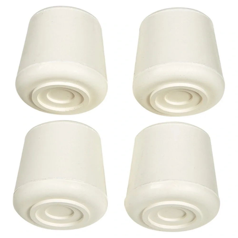 4 Pack White Rubber Furniture Leg Tips